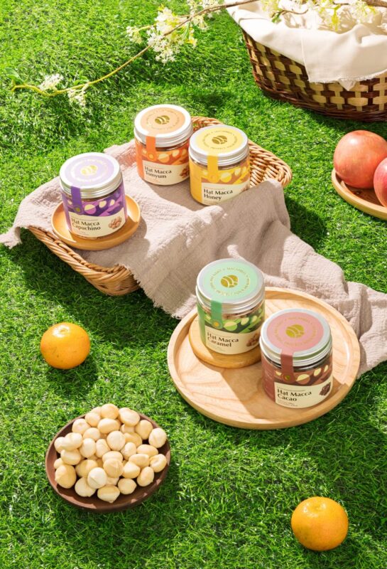 gia công hạt macca quà tết Maca Hills