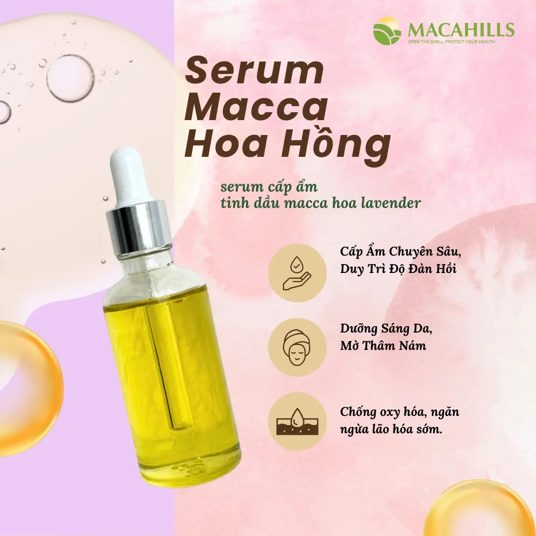 Serum tinh dầu macca hoa hồng tinh dầu macca hoa hồng